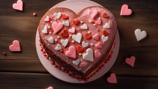 Foto pastel de corazón para el día de san valentín, el día de la madre o el cumpleaños