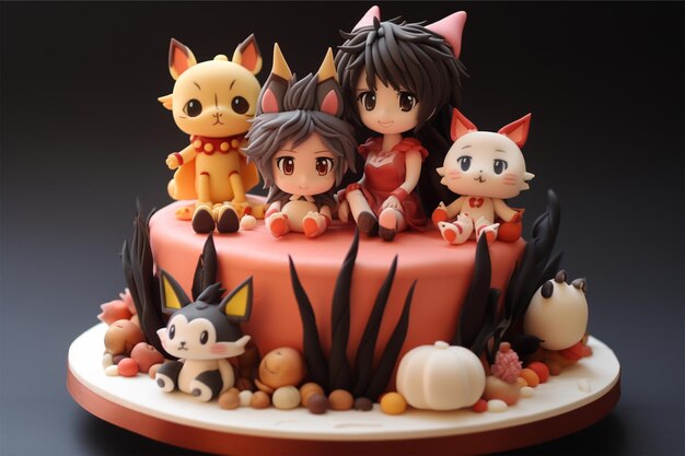 pastel de cumpleaños de bebé anime