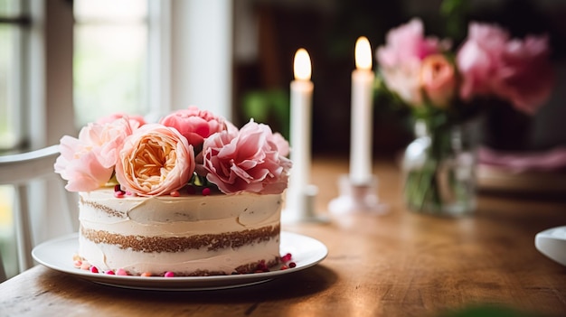 Pastel de cumpleaños casero en la casa rural inglesa, cocina, comida e inspiración para recetas navideñas para hornear