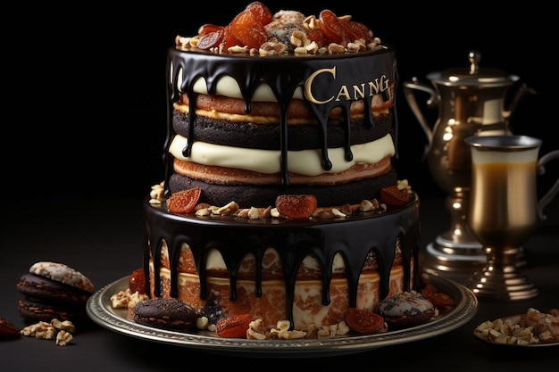 pastel de cumpleaños de chocolate comida de fondo 9jpg