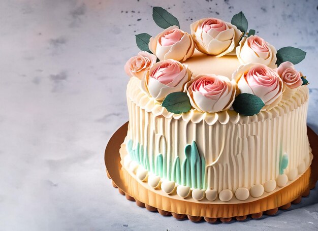 pastel de cumpleaños en el fondo de la fiesta