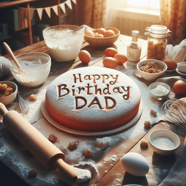 un pastel de cumpleaños con las palabras feliz cumpleaños en él