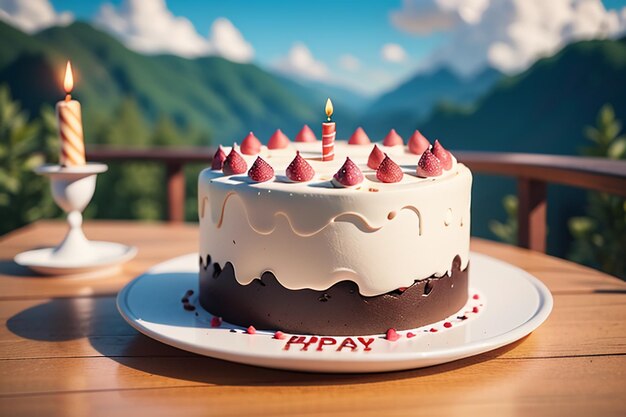 Pastel de cumpleaños Pastel de chocolate Crema de relleno Pastel delicioso Fiesta Fondo de pantalla
