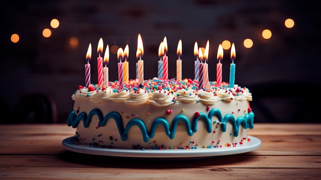 pastel de cumpleaños con velas