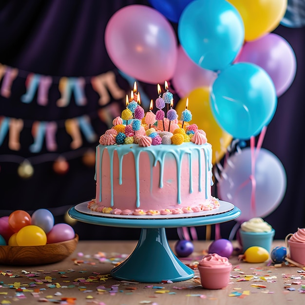 pastel de cumpleaños con velas