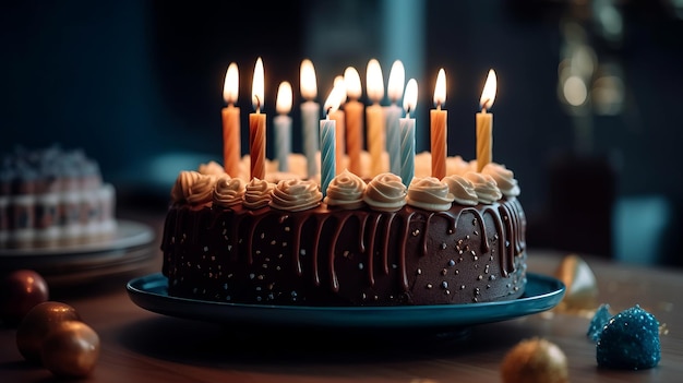 Pastel de cumpleaños con velas