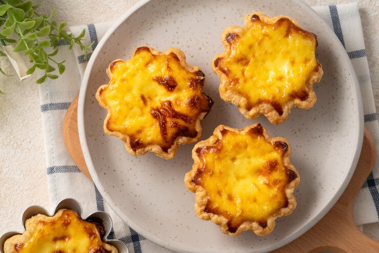 Foto pastel de nata em forma de flor