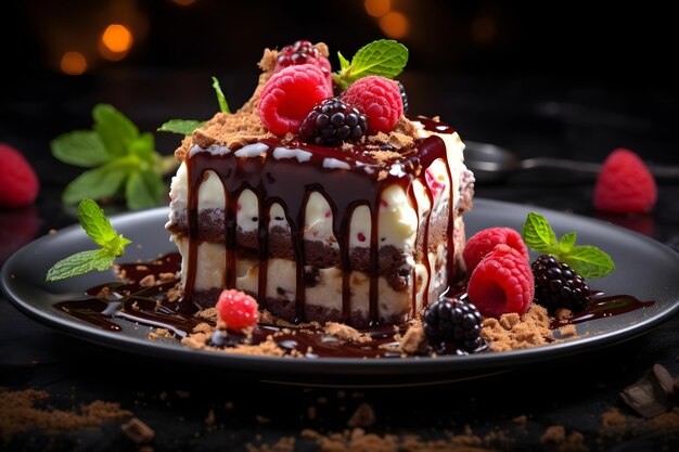 Pastel de zanahorias e chocolate branco cozinha de autor prato de chef