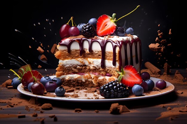 Foto pastel de zanahorias e chocolate branco cozinha de autor prato de chef