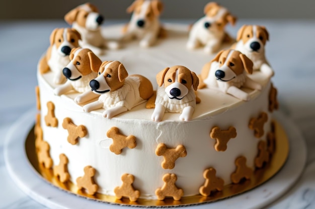 Pastel decorado con perros