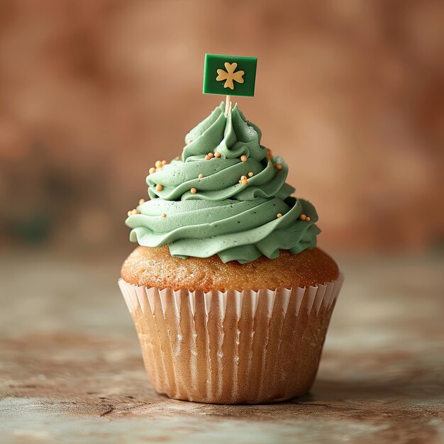 Pastel del día de San Patricio con la bandera irlandesa