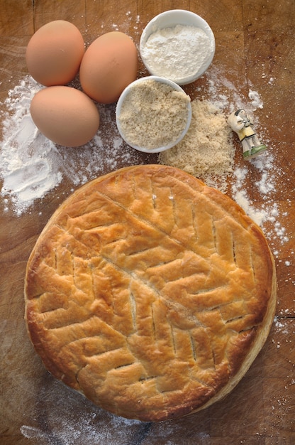 Pastel e ingrediente de frangipane