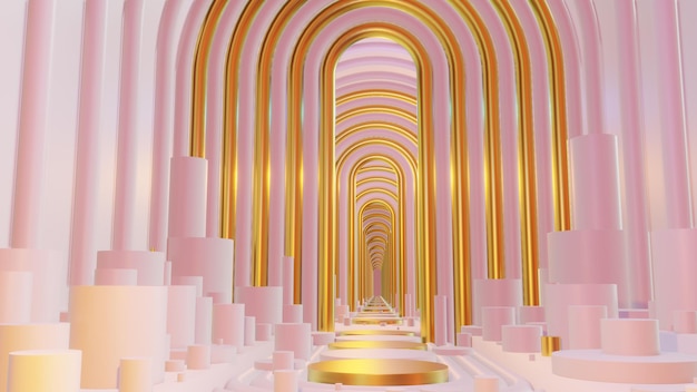 Pastel de escena abstracta con fondo de geometría para papel tapiz en arquitectura y escena de construcción