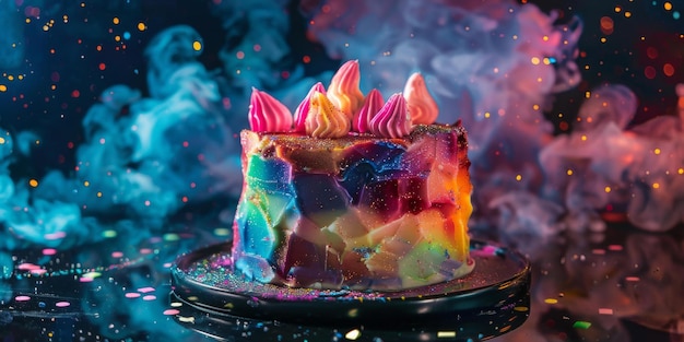 Foto pastel de explosión de arco iris