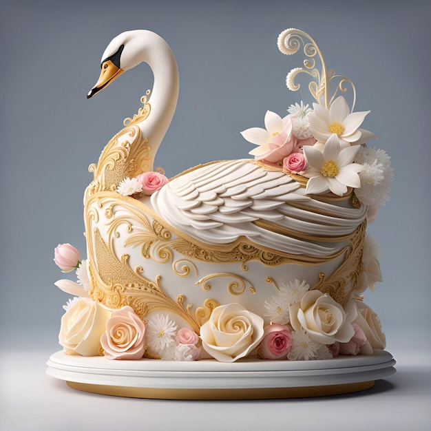 Pastel en forma de cisne