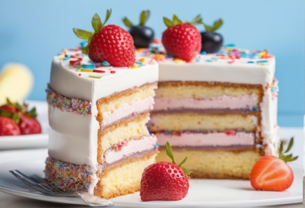 pastel con fresas y arándanos pastel con frambuesas y arádanos delicioso pastel con paja