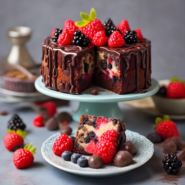 Pastel de frutas de coco