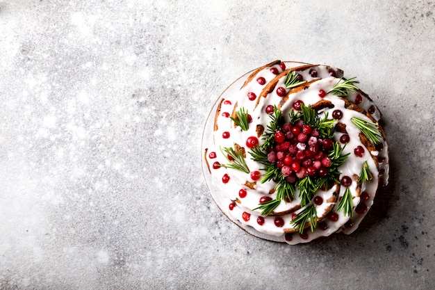 Pastel de frutas de navidad, pudín, hornear