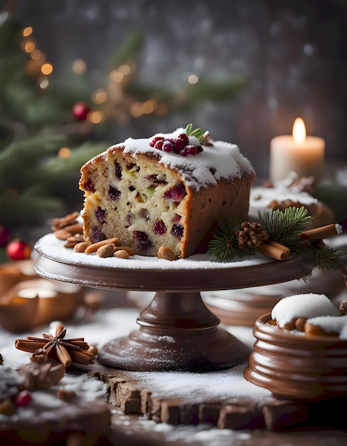 Pastel de frutas de Navidad