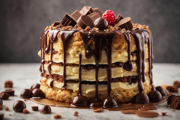 Pastel de galleta con gotas de chocolate