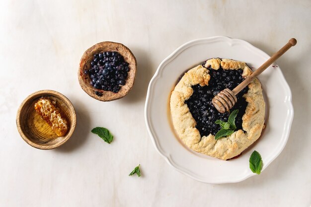 Pastel de galletas de arándanos