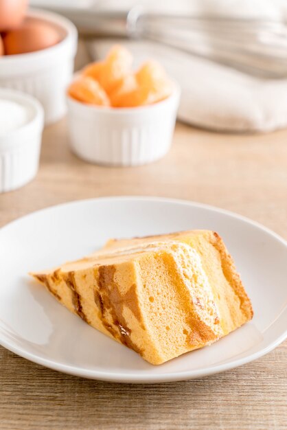 pastel de gasa naranja