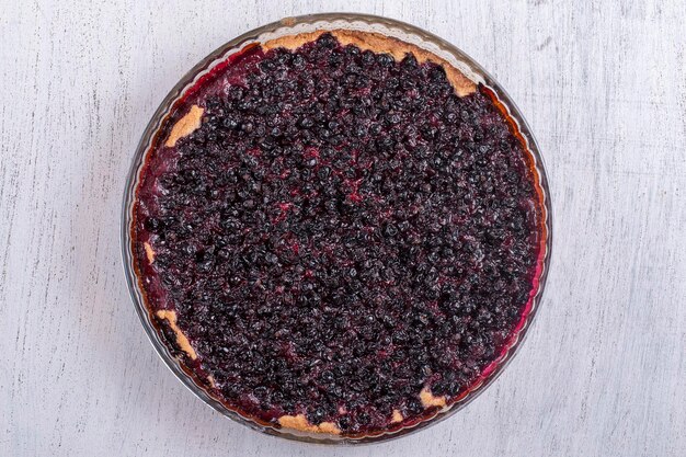 Pastel de grosella orgánico casero listo para comer Tarta de grosella de cerca