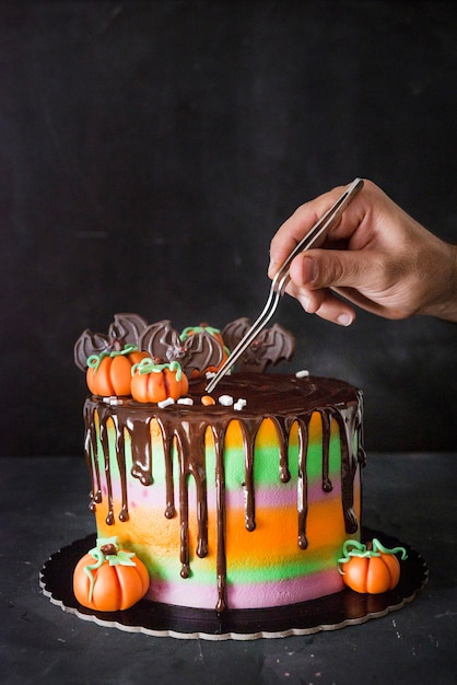 Pastel para halloween con chocolate