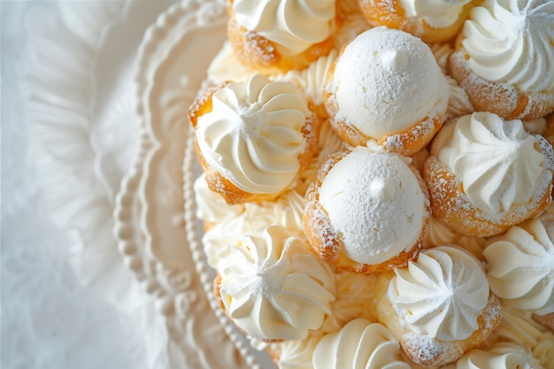 Pastel de helado de vainilla con crema blanca