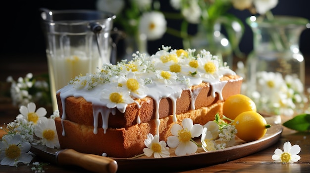 Pastel de limón con helado