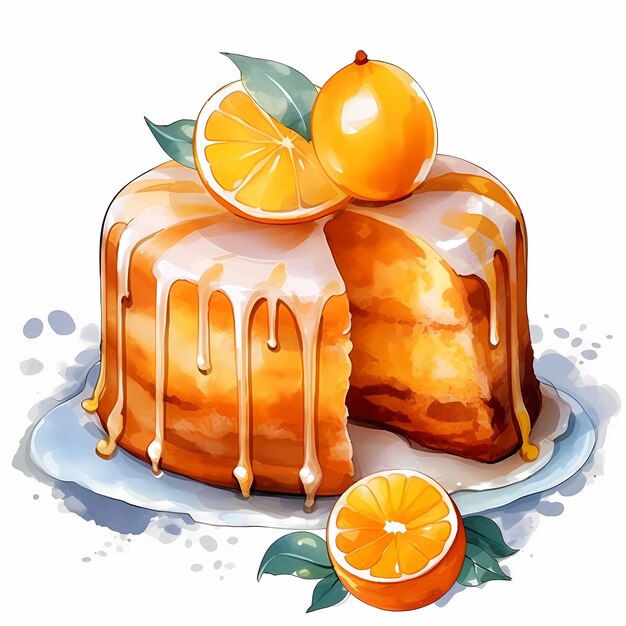 Foto pastel de llovizna de naranja acuarela