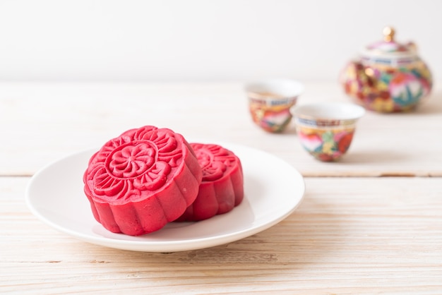 pastel de luna sabor terciopelo rojo para el Festival del Medio Otoño