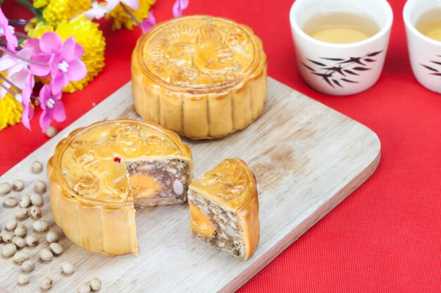 Pastel de luna con té