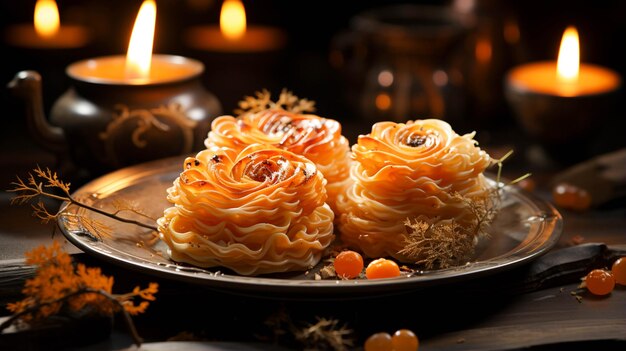 Pastel de luna y yema para el festival del medio otoño