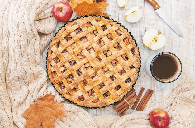 Pastel con manzanas y canela.