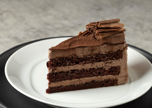 Pastel de mousse de chocolate, pastel de chocolate con relleno de crema