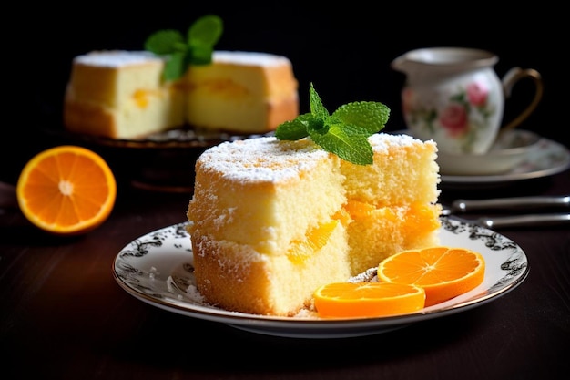 Pastel de naranja y chifón