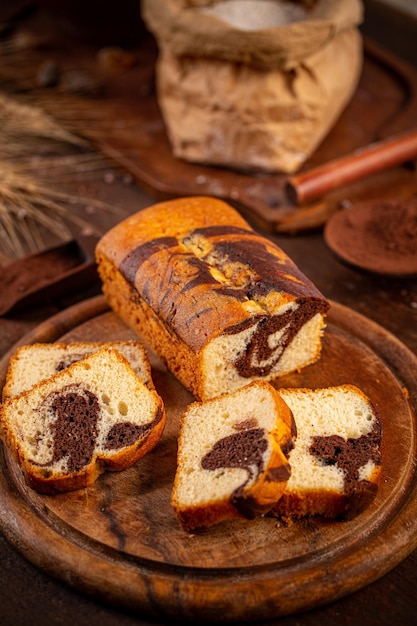 Pastel de pan de mármol