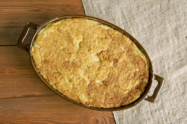 Pastel de papa con eliote Cazuela de papa y maíz