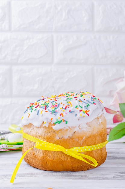 Pastel de Pascua y lugar para Pascua