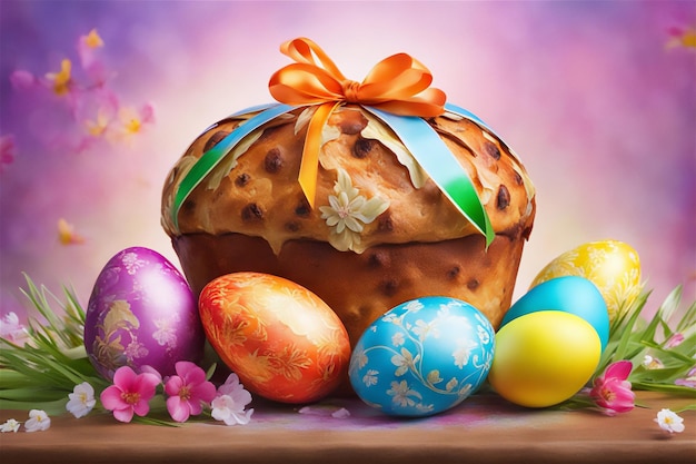 Foto pastel de pascua tradicional o pan de pascua dulce