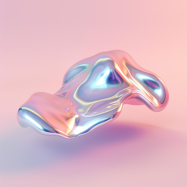 Pastel Perfection 3D-Rendering von abstrakten Formen mit Chrom-Reflexen