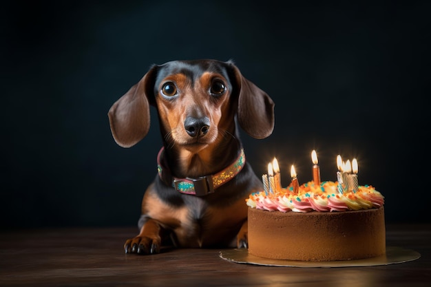 Pastel de perro salchicha Generar Ai