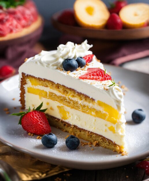 Foto pastel de piña con crema blanca