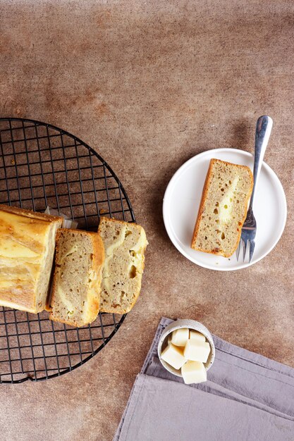 Pastel pisang keju Pan de plátano con queso crema