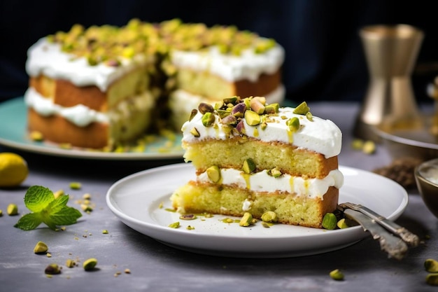 Pastel de pistacho y limón