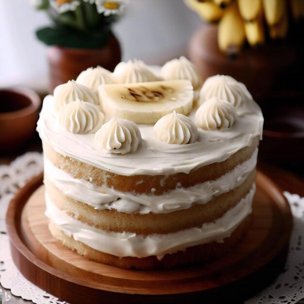 Pastel de plátano con queso crema