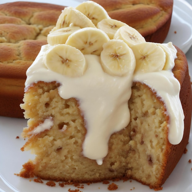 Pastel de plátano con queso crema