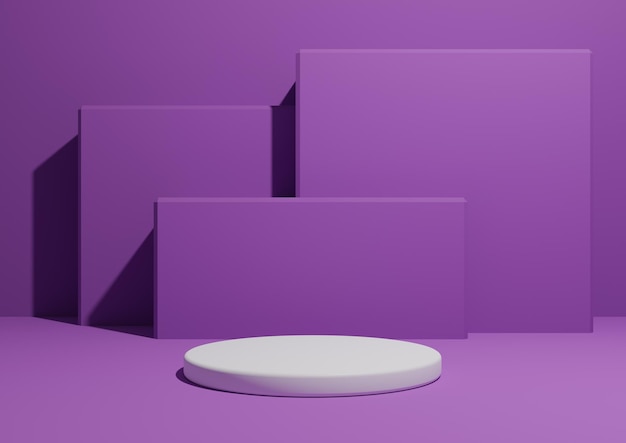 Pastel púrpura 3D mínimo produto exposição composição pano de fundo pódio suporte de forma quadrada fundo