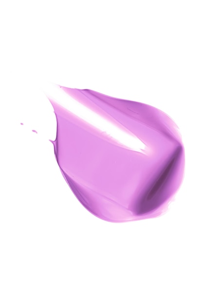 Pastel púrpura belleza muestra cuidado de la piel y maquillaje producto cosmético muestra textura aislado sobre fondo blanco maquillaje mancha crema cosmética frotis o pincelada